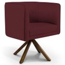 Ver imagem 2 de Kit 2 Poltronas Decorativa Base Giratória de Madeira Betina D02 Veludo Marsala C-278 - Lyam Decor