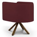 Ver imagem 4 de Kit 2 Poltronas Decorativa Base Giratória de Madeira Betina D02 Veludo Marsala C-278 - Lyam Decor
