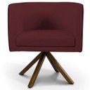 Ver imagem 3 de Kit 2 Poltronas Decorativa Base Giratória de Madeira Betina D02 Veludo Marsala C-278 - Lyam Decor