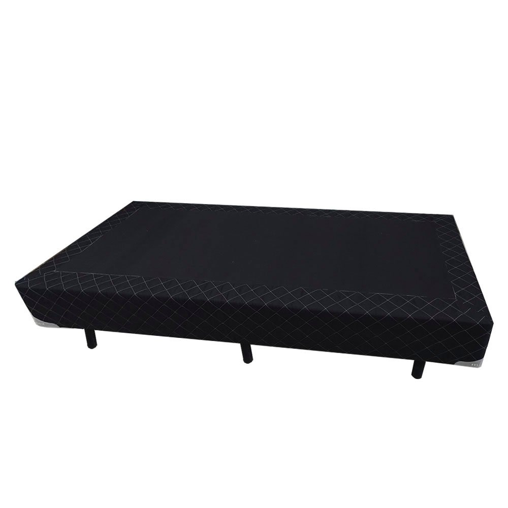 Cama Box Solteiro AColchoes Poliéster Preto 40x88x188