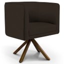Ver imagem 2 de Kit 2 Poltronas Decorativa Base Giratória de Madeira Betina D02 Corano Marrom C-34 - Lyam Decor