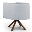 Ver imagem 3 de Poltrona Decorativa Base Giratória de Madeira Betina D02 Linho Cinza C-315 - Lyam Decor