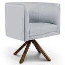 Ver imagem 1 de Poltrona Decorativa Base Giratória de Madeira Betina D02 Linho Cinza C-315 - Lyam Decor