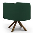 Ver imagem 4 de Kit 2 Poltronas Decorativa Base Giratória Madeira Betina D02 Linho Verde Musgo C-117 - Lyam Decor
