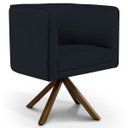 Ver imagem 2 de Kit 2 Poltronas Decorativa Base Giratória de Madeira Betina D02 Veludo Preto B-300 - Lyam Decor