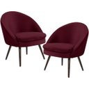 Ver imagem 1 de Kit 2 Poltronas Decorativas Fixa Pés Palito Rafa D02 Veludo Marsala C-278 - Lyam Decor