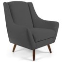 Ver imagem 2 de Poltrona Decorativa Fixa com Puff Pés de Madeira Juliet D02 Veludo Cinza B-317 - Lyam Decor