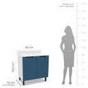 Ver imagem 5 de Balcão de Cozinha Meena 80x92,5cm Prateleira e 2 Portas Branco/Azul 250011