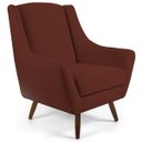 Ver imagem 2 de Poltrona Decorativa Fixa com Puff Pés de Madeira Juliet D02 Veludo Terracota B-417 - Lyam Decor