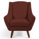 Ver imagem 3 de Poltrona Decorativa Fixa com Puff Pés de Madeira Juliet D02 Veludo Terracota B-417 - Lyam Decor