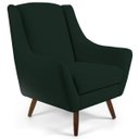 Ver imagem 2 de Poltrona Decorativa Fixa com Puff Pés de Madeira Juliet D02 Linho Verde C-117 - Lyam Decor