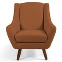 Ver imagem 3 de Poltrona Decorativa Fixa com Puff Pés de Madeira Juliet D02 Veludo Telha C-262 - Lyam Decor