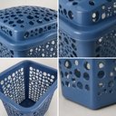 Ver imagem 6 de Cesto de Roupa Suja com Tampa Telado Organizador Plastico Lavanderia Quarto Banheiro Azul 80L