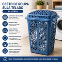 Ver imagem 7 de Cesto de Roupa Suja com Tampa Telado Organizador Plastico Lavanderia Quarto Banheiro Azul 80L