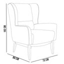 Ver mais imagens de Kit Poltrona Decorativa Milena com Puff Viseo D02 Linho Cinza C-416 Corano Preto - Lyam Decor