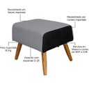 Ver imagem 7 de Kit Poltrona Decorativa Milena com Puff Viseo D02 Linho Cinza C-416 Corano Preto - Lyam Decor