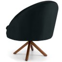 Ver imagem 4 de Poltrona Decorativa Base Giratória de Madeira Rafa D02 Veludo Preto C-300 - Lyam Decor