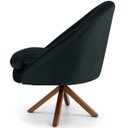 Ver imagem 3 de Poltrona Decorativa Base Giratória de Madeira Rafa D02 Veludo Preto C-300 - Lyam Decor