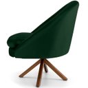 Ver imagem 3 de Poltrona Decorativa Base Giratória de Madeira Rafa D02 Veludo Verde C-303 - Lyam Decor