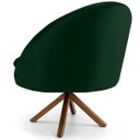 Ver imagem 4 de Poltrona Decorativa Base Giratória de Madeira Rafa D02 Veludo Verde C-303 - Lyam Decor