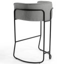 Ver imagem 4 de Banqueta Decorativa Fixa Base de Aço Preto Betina D02 Linho Cinza C-416 - Lyam Decor