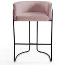Ver imagem 2 de Banqueta Decorativa Fixa Base de Aço Preto Betina D02 Veludo Rosê B-305 - Lyam Decor