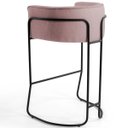 Ver imagem 4 de Banqueta Decorativa Fixa Base de Aço Preto Betina D02 Veludo Rosê B-305 - Lyam Decor