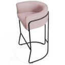 Ver imagem 3 de Banqueta Decorativa Fixa Base de Aço Preto Betina D02 Veludo Rosê B-305 - Lyam Decor