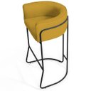 Ver imagem 5 de Kit 04 Banquetas Decorativas Fixa Base de Aço Preto Betina D02 Veludo Mostarda C-279 - Lyam Decor