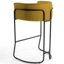 Ver imagem 3 de Kit 03 Banquetas Decorativas Fixa Base de Aço Preto Betina D02 Veludo Mostarda C-279 - Lyam Decor