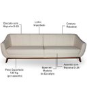Ver imagem 6 de Sofá 4 Lugares para Sala de Estar Atenas 2,80M D02 Linho Bege B-443 - LyAM Decor