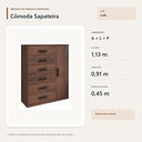 Ver imagem 3 de Cômoda Sapateira 6 Gavetas e 1 Porta Café Formimóveis