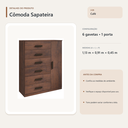 Ver imagem 4 de Cômoda Sapateira 6 Gavetas e 1 Porta Café Formimóveis