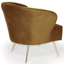 Poltrona Decorativa Pés Palito D'Ouro Íris D02 Veludo Telha C-262 - Lyam Decor - 4