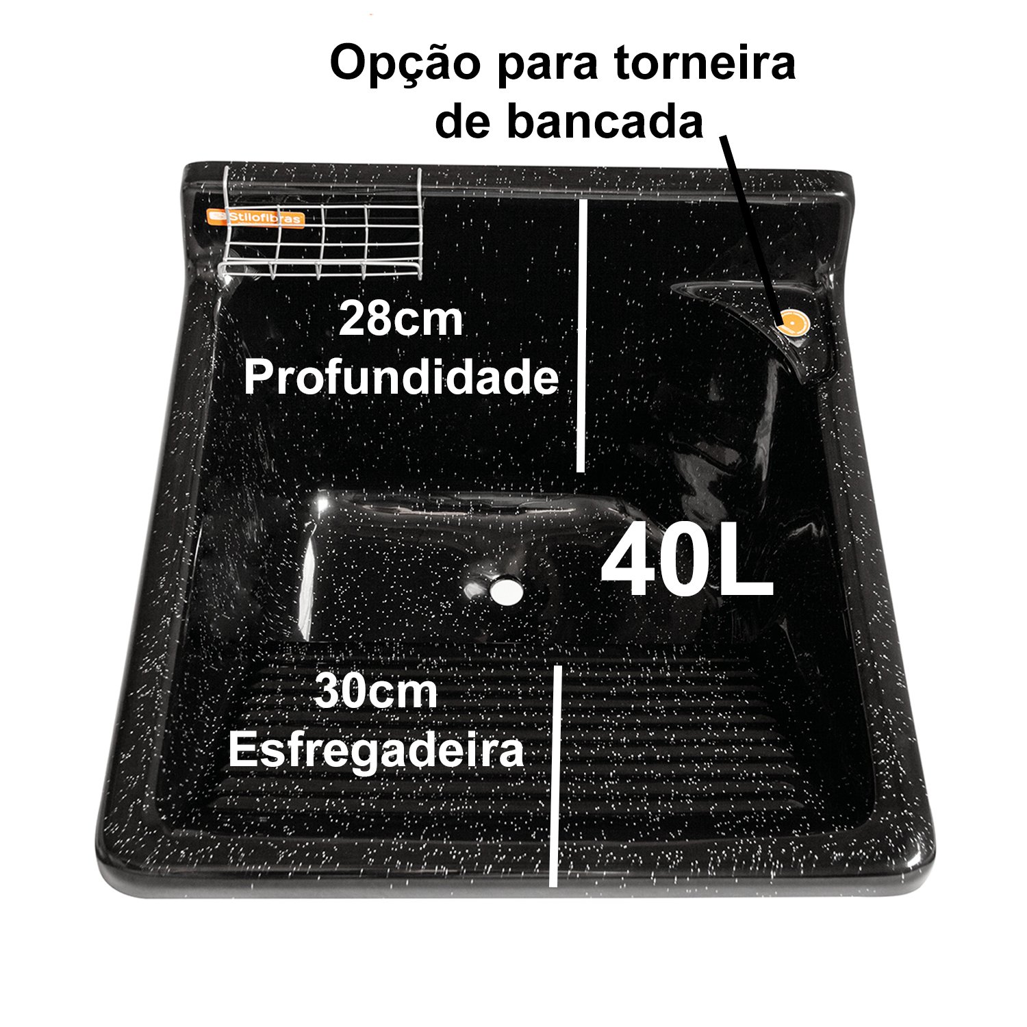 Gabinete em Plástico Abs com Tanque de Fibra 40 Litros e Base para Torneira de Mesa - 6