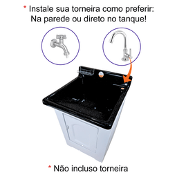 Gabinete em Plástico Abs com Tanque de Fibra 40 Litros e Base para Torneira de Mesa - 4