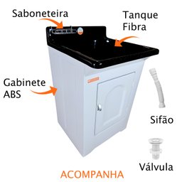 Gabinete em Plástico Abs com Tanque de Fibra 40 Litros e Base para Torneira de Mesa - 3