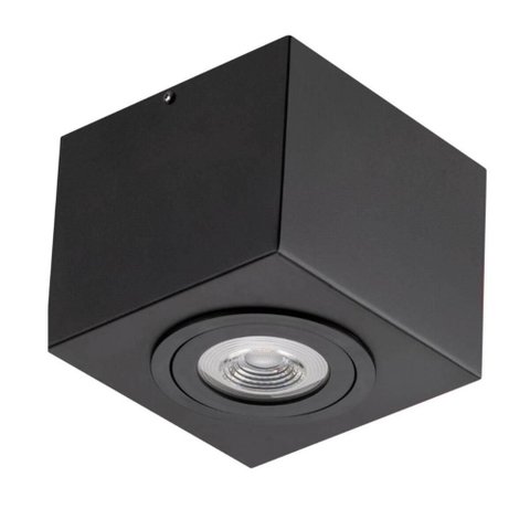 Luminária Plafon Box de Sobrepor 17x11cm Aluzinc Preto PAR30 Bivolt E27 Externa Interna Dital