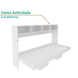 Cama de Solteiro Articulada Dobrável Flex Horizontal com 6 Nichos Cm8020 Tecnomobili Branco - 4
