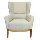 Ver imagem 3 de Kit 2 Poltronas Decorativa Base de Madeira Milena D02 Linho Bege A-184 Corano Marrom - Lyam Decor