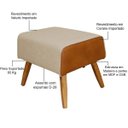 Ver imagem 6 de Kit Poltrona Decorativa Milena com Puff Viseo D02 Linho Bege C-129 Corano Marrom - Lyam Decor