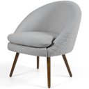 Ver imagem 1 de Poltrona Decorativa Fixa Pés Palito Rafa D02 Tressê Linho Cinza D-315 - Lyam Decor