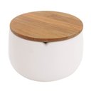 Ver imagem 1 de Porta Algodão Pote Multiuso Organizador com Tampa em Bambu - Branco