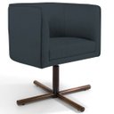 Ver imagem 1 de Poltrona Decorativa Giratória Base X Betina D02 Linho Chumbo C-465 - Lyam Decor