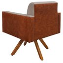 Ver imagem 7 de Poltrona Decorativa Base Giratória de Madeira Helô L02 Linho Bege Corano Marrom - Lyam Decor