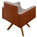 Ver imagem 6 de Poltrona Decorativa Base Giratória de Madeira Helô L02 Linho Bege Corano Marrom - Lyam Decor