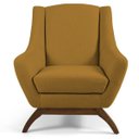 Ver imagem 3 de Kit 2 Poltronas Decorativa Fixa Base Madeira Juliet D02 Veludo Mostarda Escuro B-260 - Lyam Decor