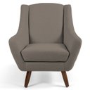 Ver imagem 5 de Kit 2 Poltronas Decorativa Fixa Pés de Madeira Juliet D02 Veludo Bege Escuro C-68 - Lyam Decor
