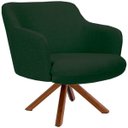 Ver imagem 3 de Kit 2 Poltronas Decorativa Base Giratória de Madeira Jade D02 Linho Verde C-117 - Lyam Decor