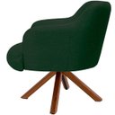 Ver imagem 5 de Kit 2 Poltronas Decorativa Base Giratória de Madeira Jade D02 Linho Verde C-117 - Lyam Decor